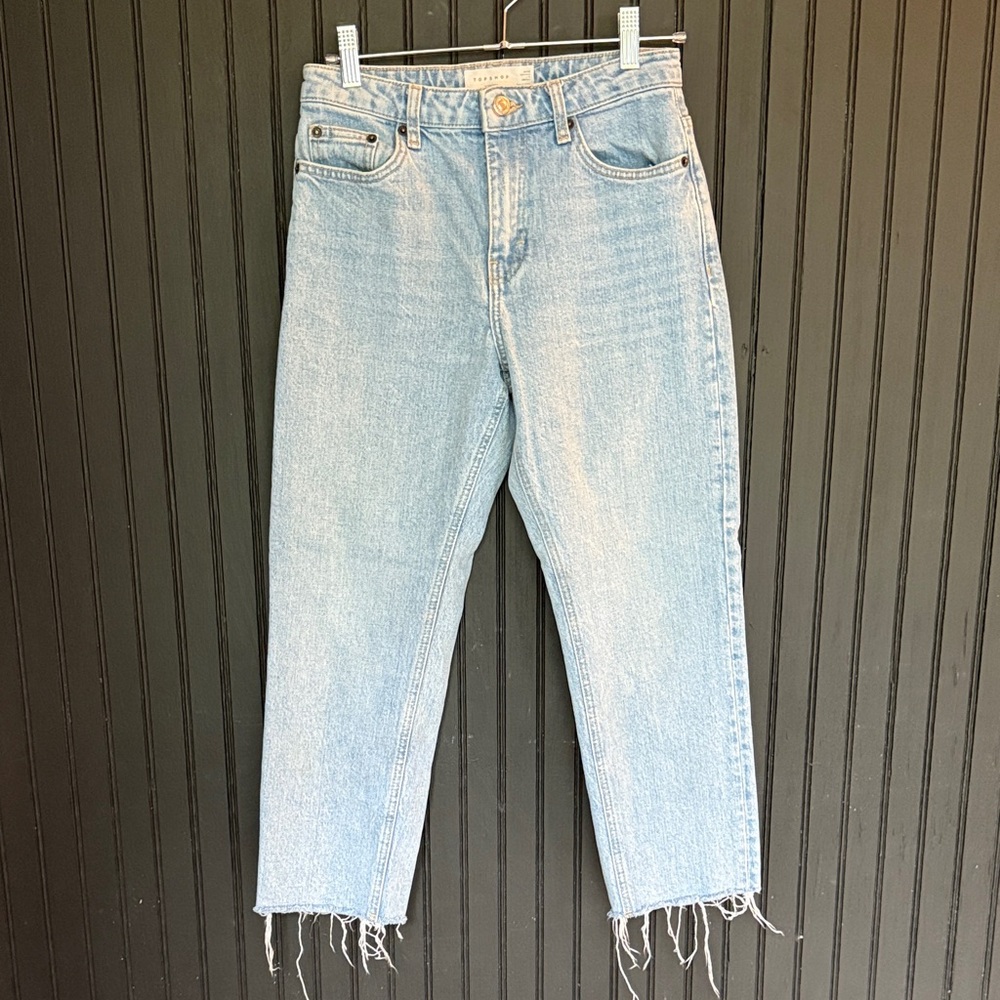 Topshop Light Blue Straight Leg Jeans